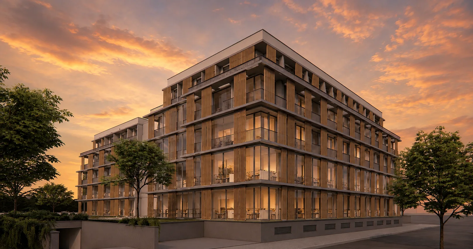 Render de Mad Río Hco, coliving y coworking junto al Manzanares