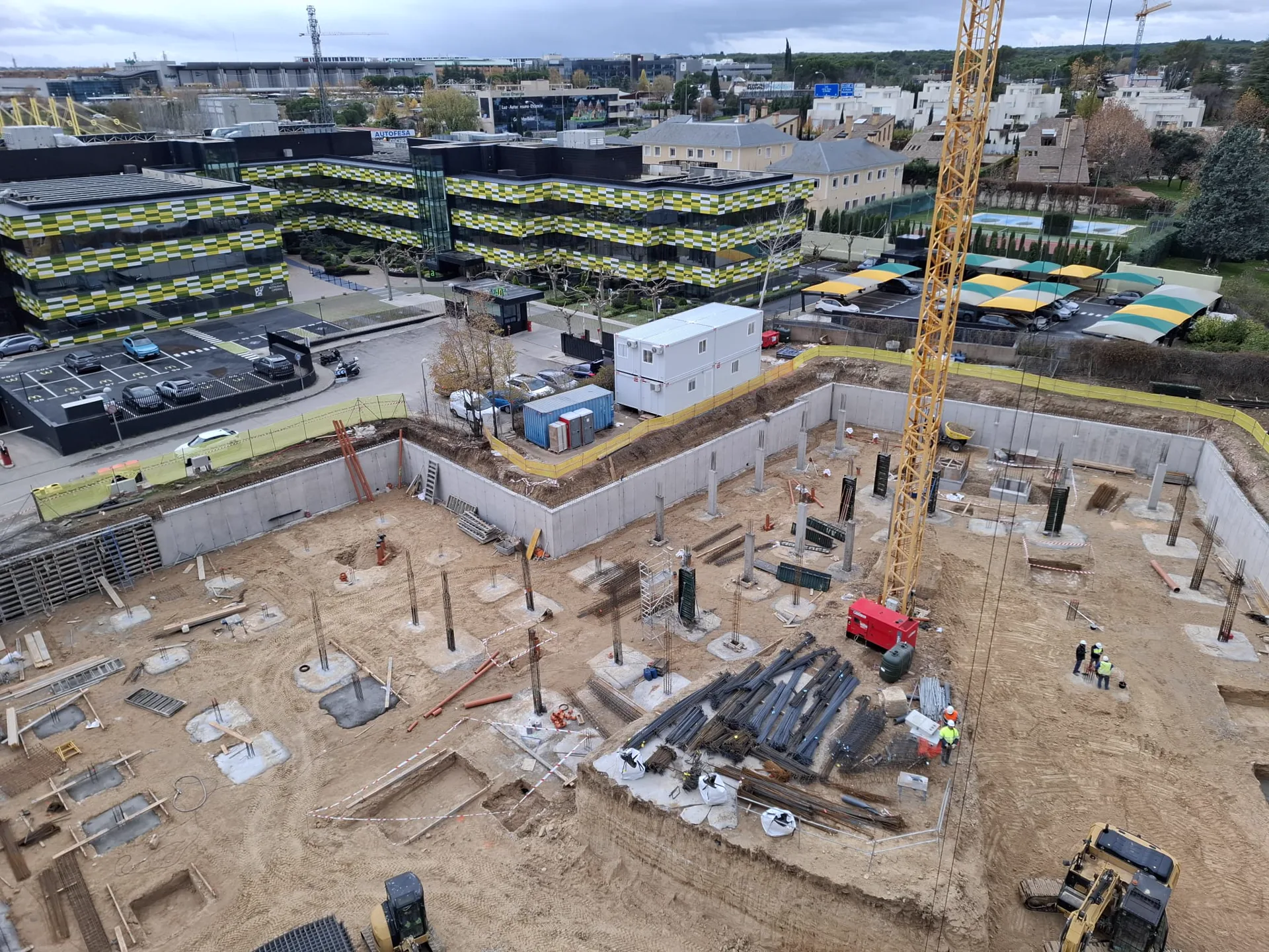 Vista aérea de la excavación de la parcela de Inversiones Valdemarín, diciembre de 2025