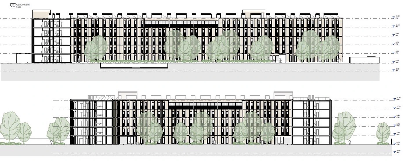 Alzado este del proyecto Vik Living en Vicálvaro