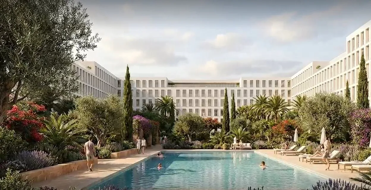 Jardín mediterráneo del residencial de Vicálvaro